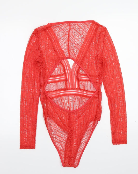 Preworn Womens Orange Bodysuit One-Piece Size L