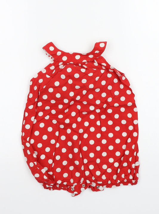 Disney Girls Red Polka Dot Babygrow One-Piece Size 18 Months