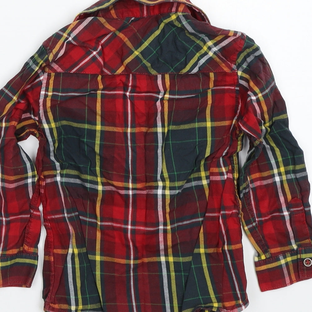 NEXT Girls Red Check Basic Button-Up Size 24 Months