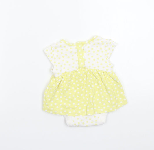 George Girls Yellow Polka Dot Basic T-Shirt Size 0-3 Months