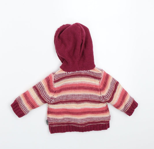 Nutmeg Girls Pink Striped Jacket Coatigan Size 0-3 Months