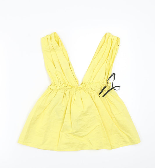 Missguided Womens Yellow Basic Blouse Size 6