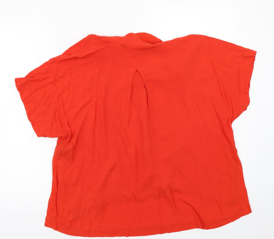 H&M Womens Red Basic Button-Up Size 12