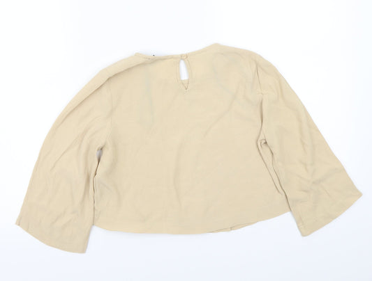 FOREVER 21 Womens Beige Basic Blouse Size S