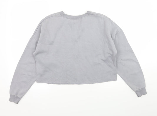 New Look Girls Grey Jersey Pullover Sweatshirt Size 12-13 Years - Boston
