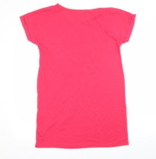Matalan Womens Pink Geometric Jersey T-Shirt Dress Size 8 - Coffee this way