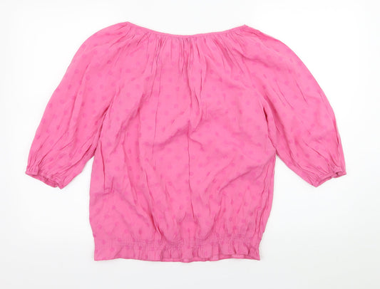 FF Womens Pink Polka Dot Basic Blouse Size 14