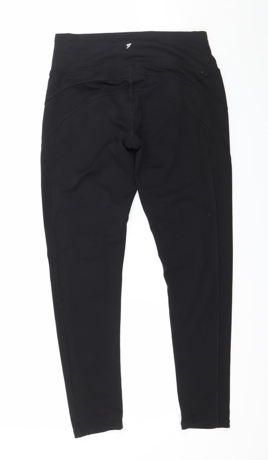 WORKOUT Womens Black Jersey Capri Leggings Size 10 L26 in