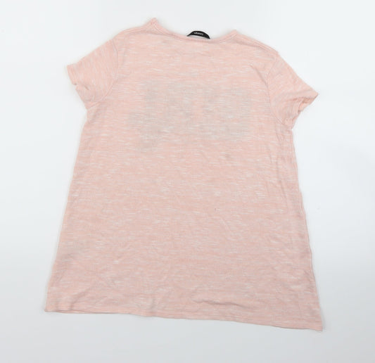 George Girls Pink Fair Isle Basic T-Shirt Size 9-10 Years