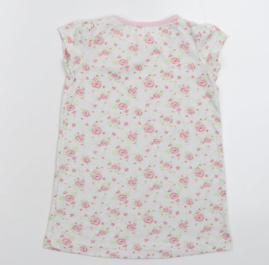 George Girls White Floral T-Shirt Dress Size 2-3 Years