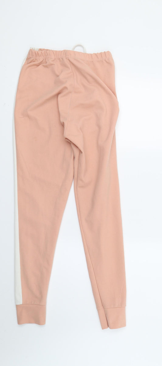 Preworn Womens Beige Striped Jogger Trousers Size S L26 in