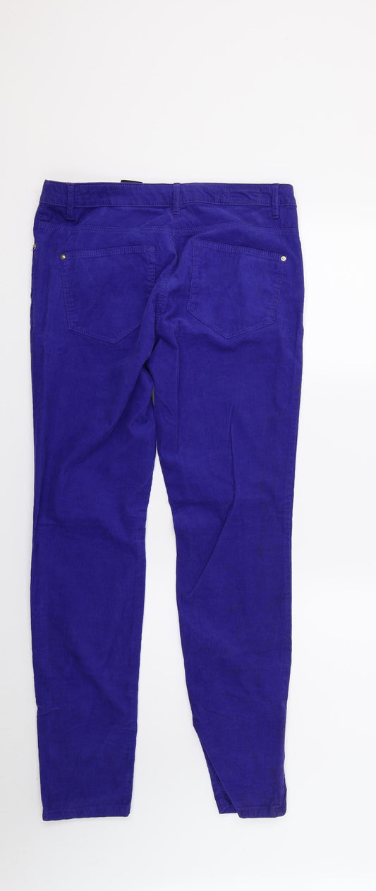 H&M Womens Blue Corduroy Skinny Jeans Size 10 L27 in