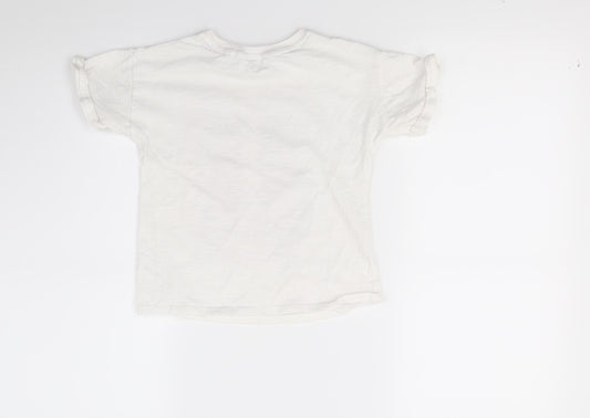 George Girls White Jersey Basic T-Shirt Size 7 Years - love