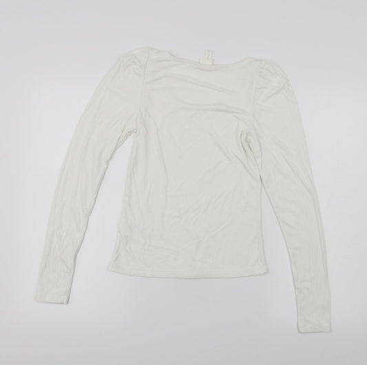 H&M Womens White Pullover Jumper Size XS