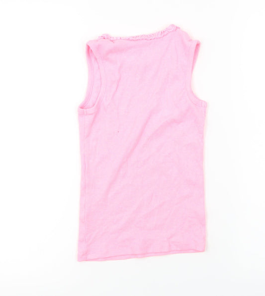 George Girls Pink Basic T-Shirt Size 7-8 Years