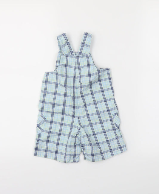 George Boys Blue Plaid Dungaree One-Piece Size 3-6 Months