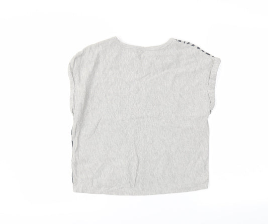 outfit Girls Grey Animal Print Basic T-Shirt Size 10 Years