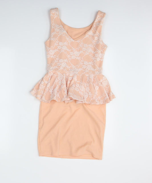 Boohoo Womens Pink Bodycon Size 8