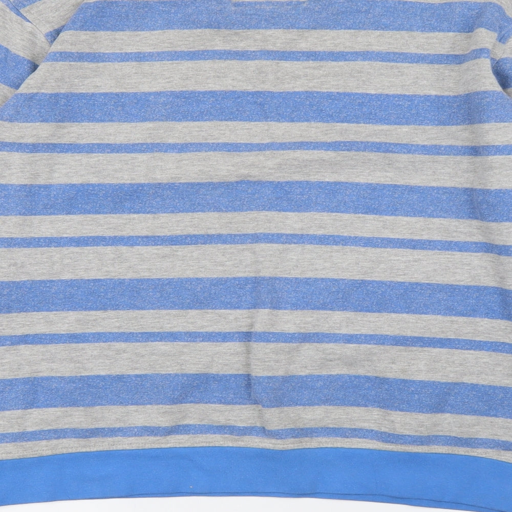 resistance Mens Blue Striped Pullover Jumper Size L