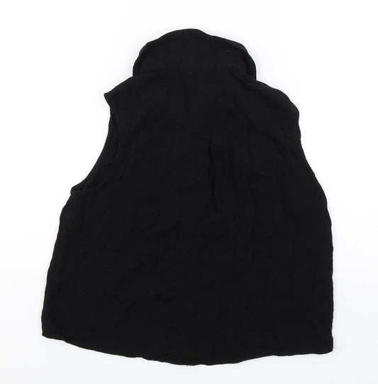 Papaya Womens Black Basic Button-Up Size 8