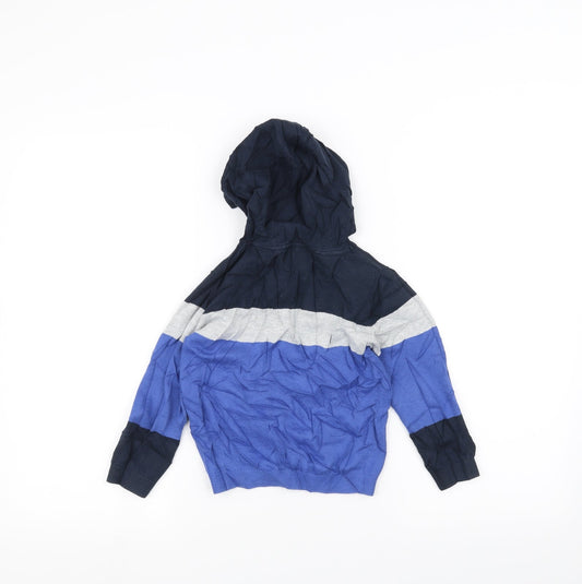 NEXT Boys Blue Striped Pullover Hoodie Size 4 Years