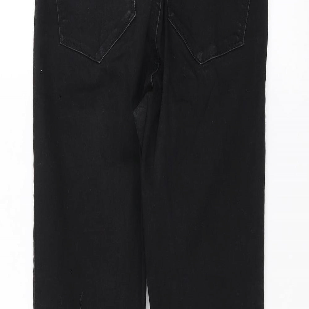 Brand and care label for Denim & Co. women’s black denim skinny jeans, size UK 12, 25-inch leg