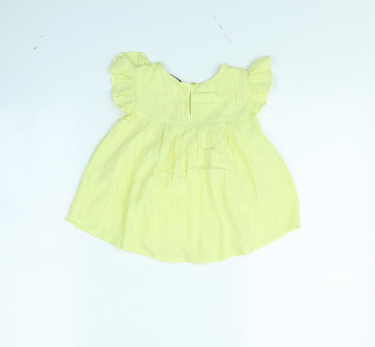 Evie Girls Yellow Basic Blouse Size 2 Years