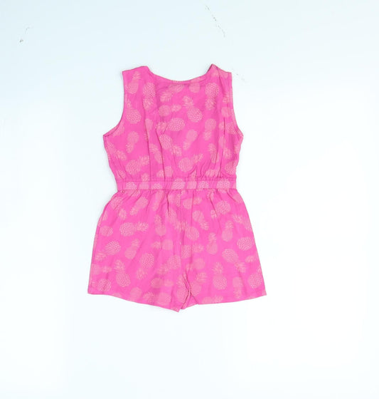 Evie Girls Pink Spotted Playsuit One-Piece Size 2 Years - Pineapple