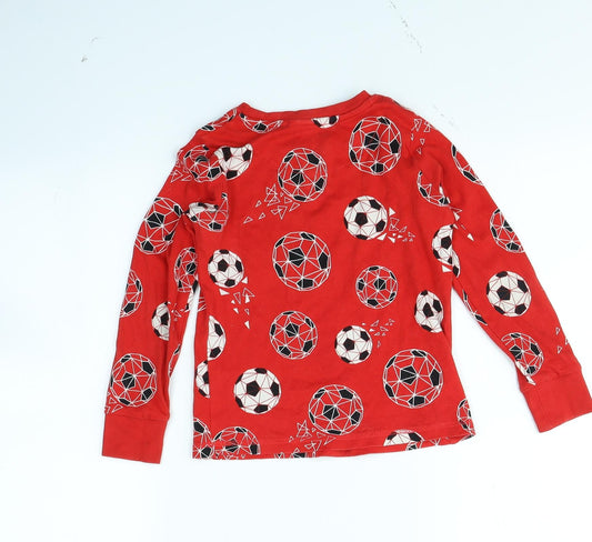 George Boys Red Spotted Pullover Jumper Size 6 Years - Football