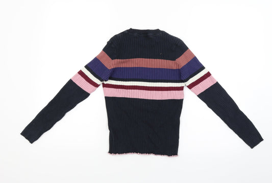 M&S Girls Beige Striped Pullover Jumper Size 10-11 Years