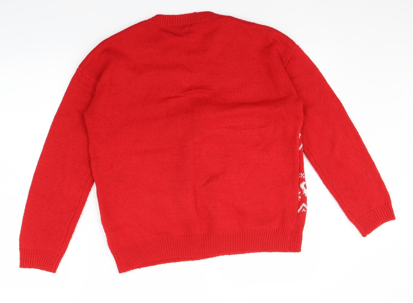 Disney Womens Red Fair Isle Knit Pullover Jumper Size XS  - Christmas Minnie Mouse