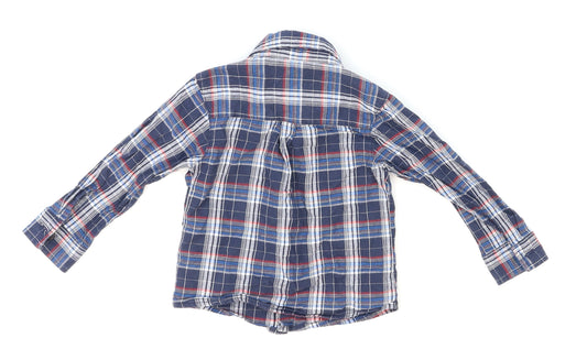Jet Boys Blue Plaid Basic Dress Shirt Size 12-18 Months