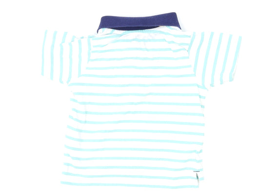 Lupilu Boys White Striped Basic Polo Size 12-18 Months