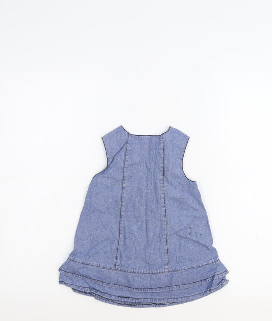 Cool Club Girls Blue Pinafore/Dungaree Dress
