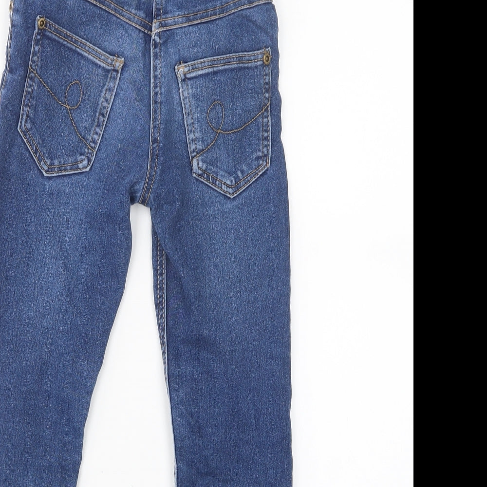 Denim & Co. Girls Blue Denim Straight Jeans Size 5-6 Years - distressed