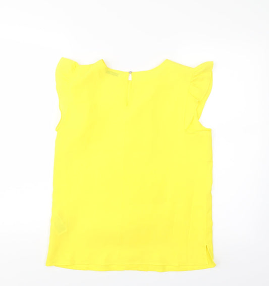 Calliope Womens Yellow Basic Blouse Size S