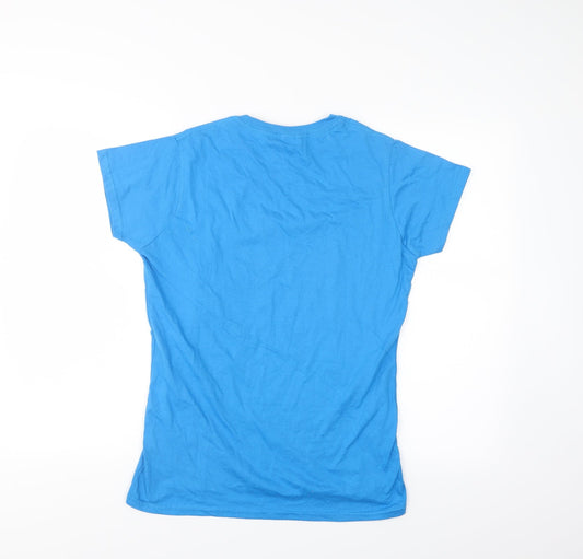Gilden Womens Blue Basic T-Shirt Size L
