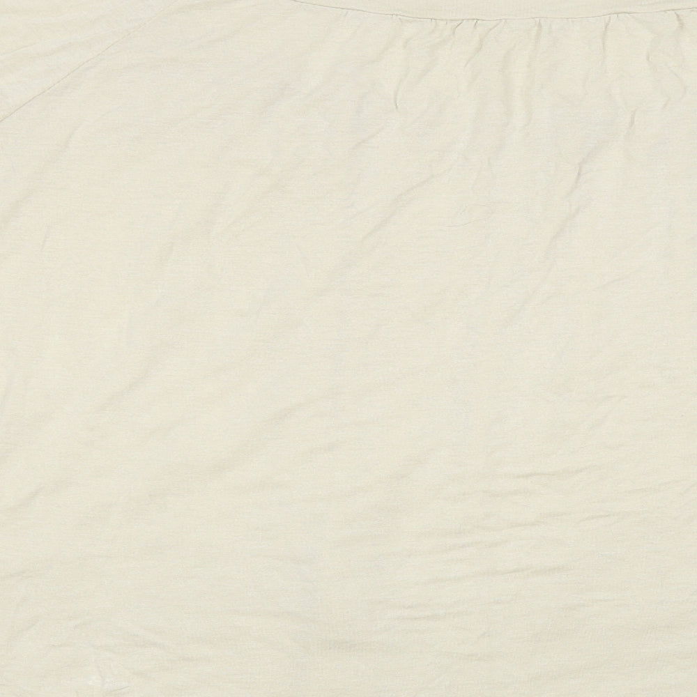 Preworn Womens Beige Basic T-Shirt Size L