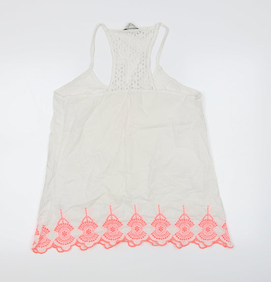 Primark Girls White Basic Tank Size L