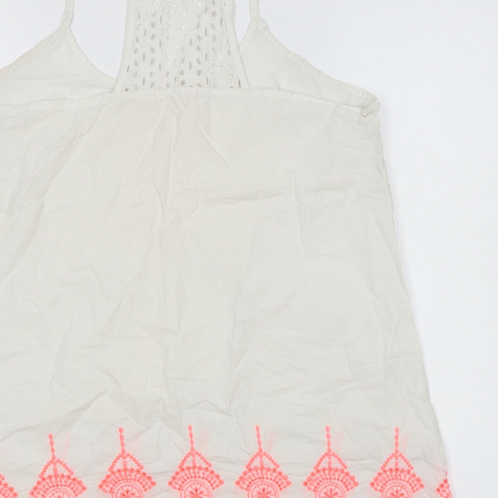 Primark Girls White Basic Tank Size L