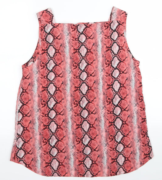 Dorothy Perkins Womens Pink Animal Print Basic Tank Size 12