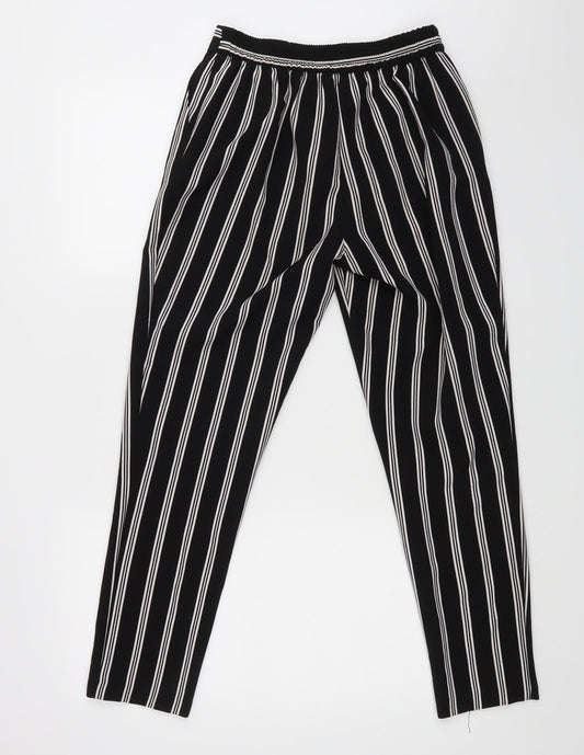 New Look Womens Black Striped Dress Pants Trousers Size 6 L25 in