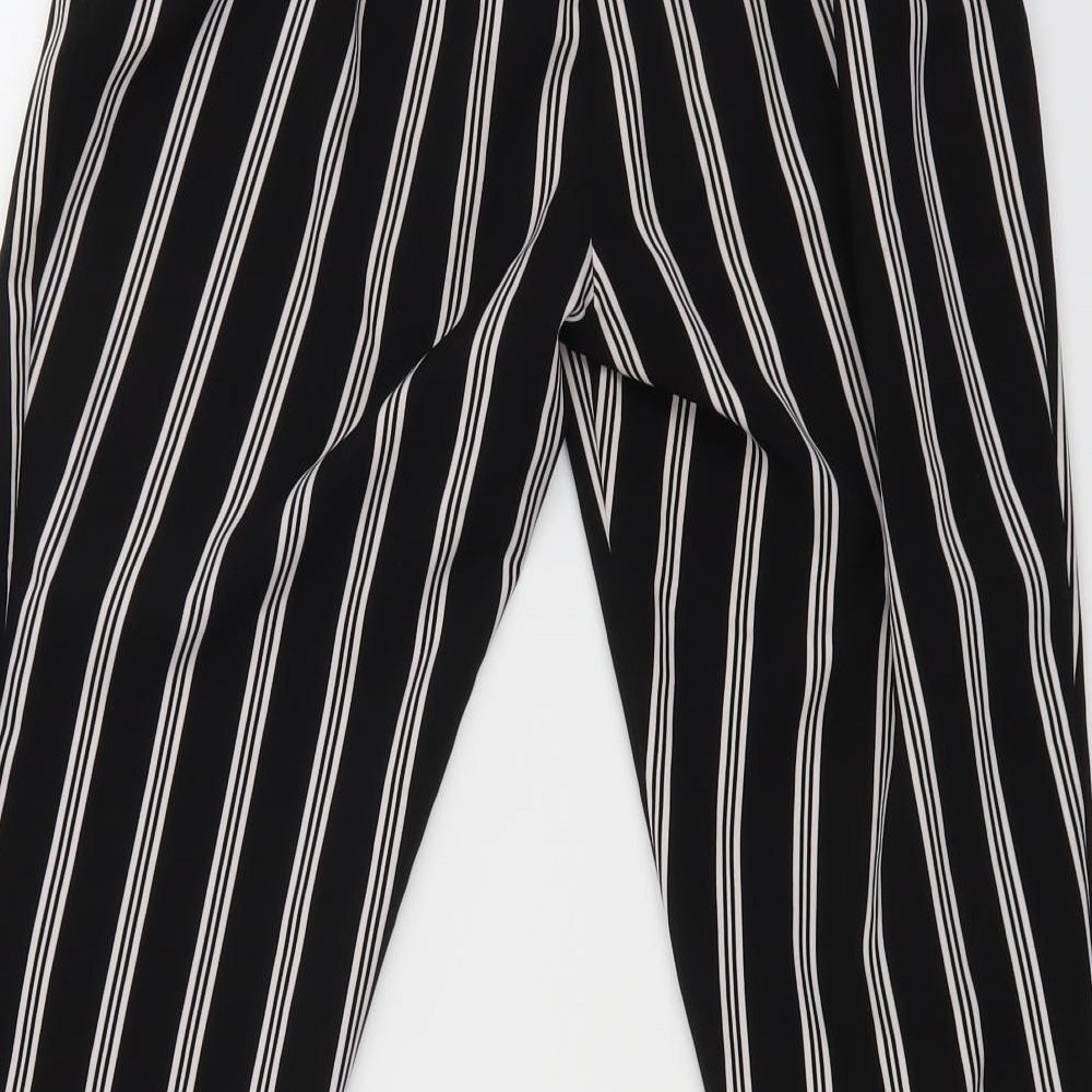 New Look Womens Black Striped Dress Pants Trousers Size 6 L25 in
