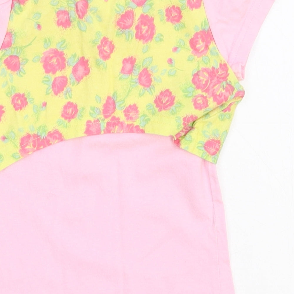 George Girls Pink Floral Basic T-Shirt Size 6-9 Months