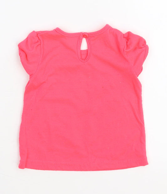 Disney Girls Pink Basic T-Shirt Size 12-18 Months - Mini Mouse