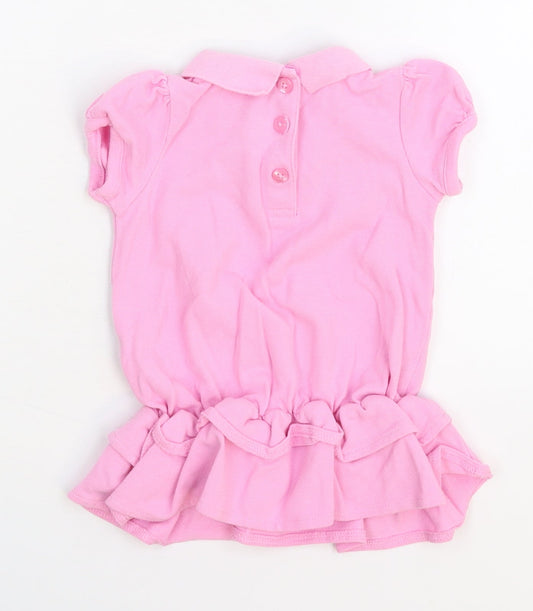George Girls Pink Shirt Dress Size 6-9 Months
