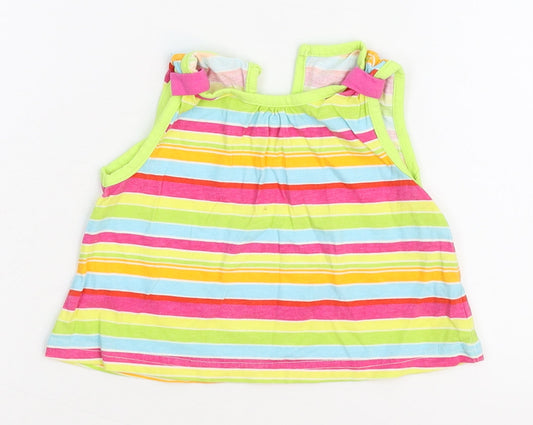 Cherokee Girls Multicoloured Striped Basic Tank Size 9-12 Months
