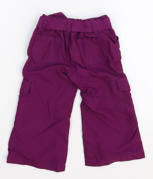 Early Days Girls Purple Cargo Trousers Size 6-9 Months