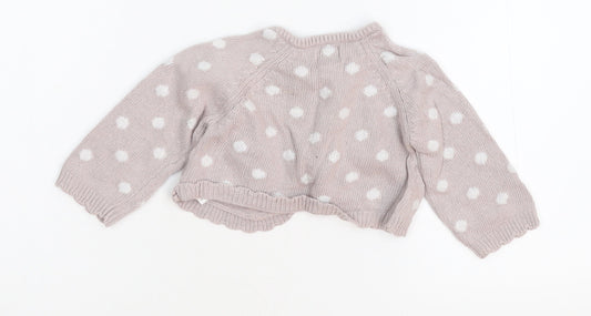 Monsoon Girls Pink Polka Dot Cardigan Jumper Size 6-9 Months