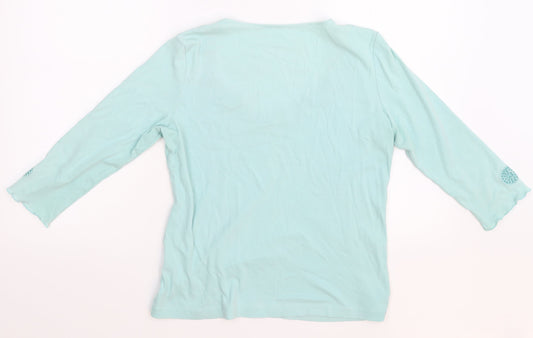 Preworn Womens Blue Basic Blouse Size 12